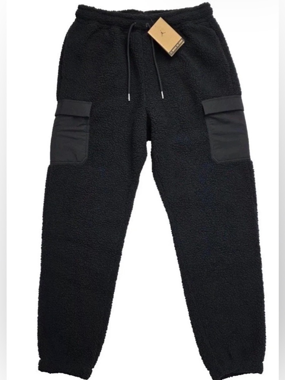 Jordan Brand Men's Black Sherpa Cargo Jogger Pants